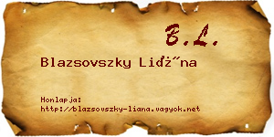 Blazsovszky Liána névjegykártya